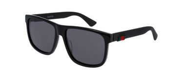 Black grey GG rectangle-frame acetate sunglasses